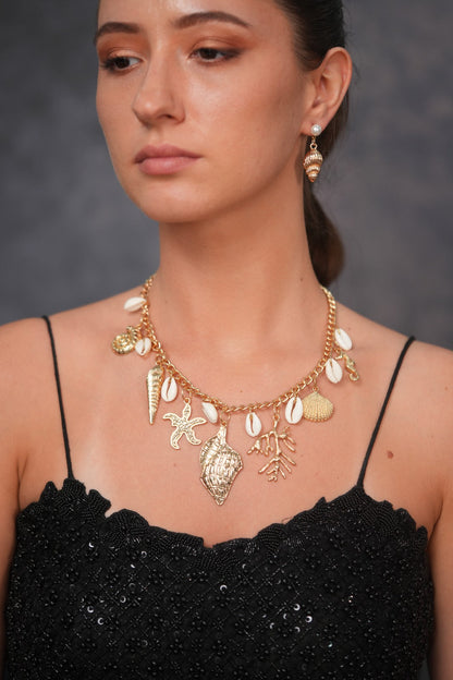 Bali Shell Beach Western Party Wear Necklace Set
