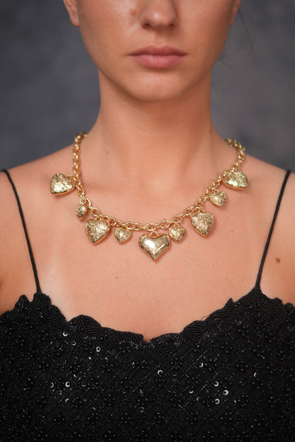 Wear Your Heart Loud Gold Western Party Wear Necklace