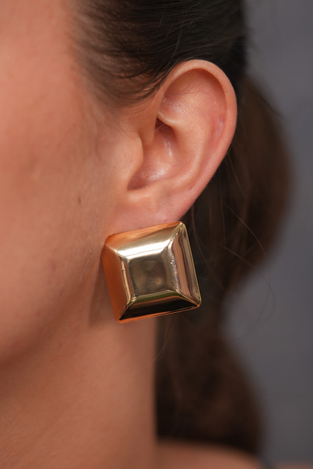 Square Gold Block Western Studs