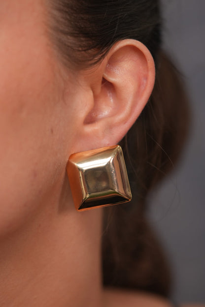 Square Gold Block Western Studs
