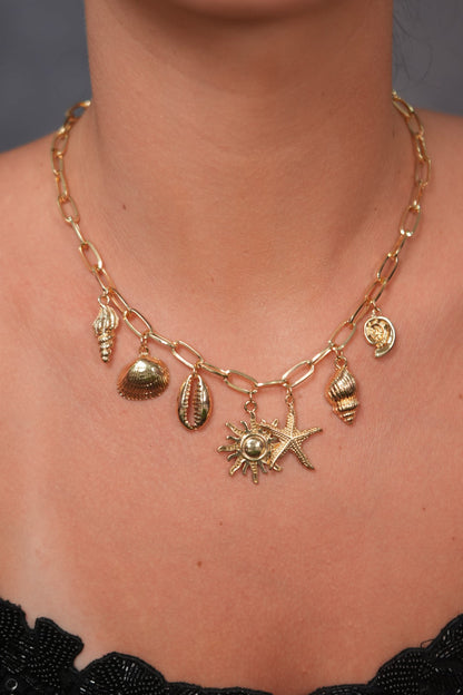 Seashell Story Charm Party Wear Western Necklace