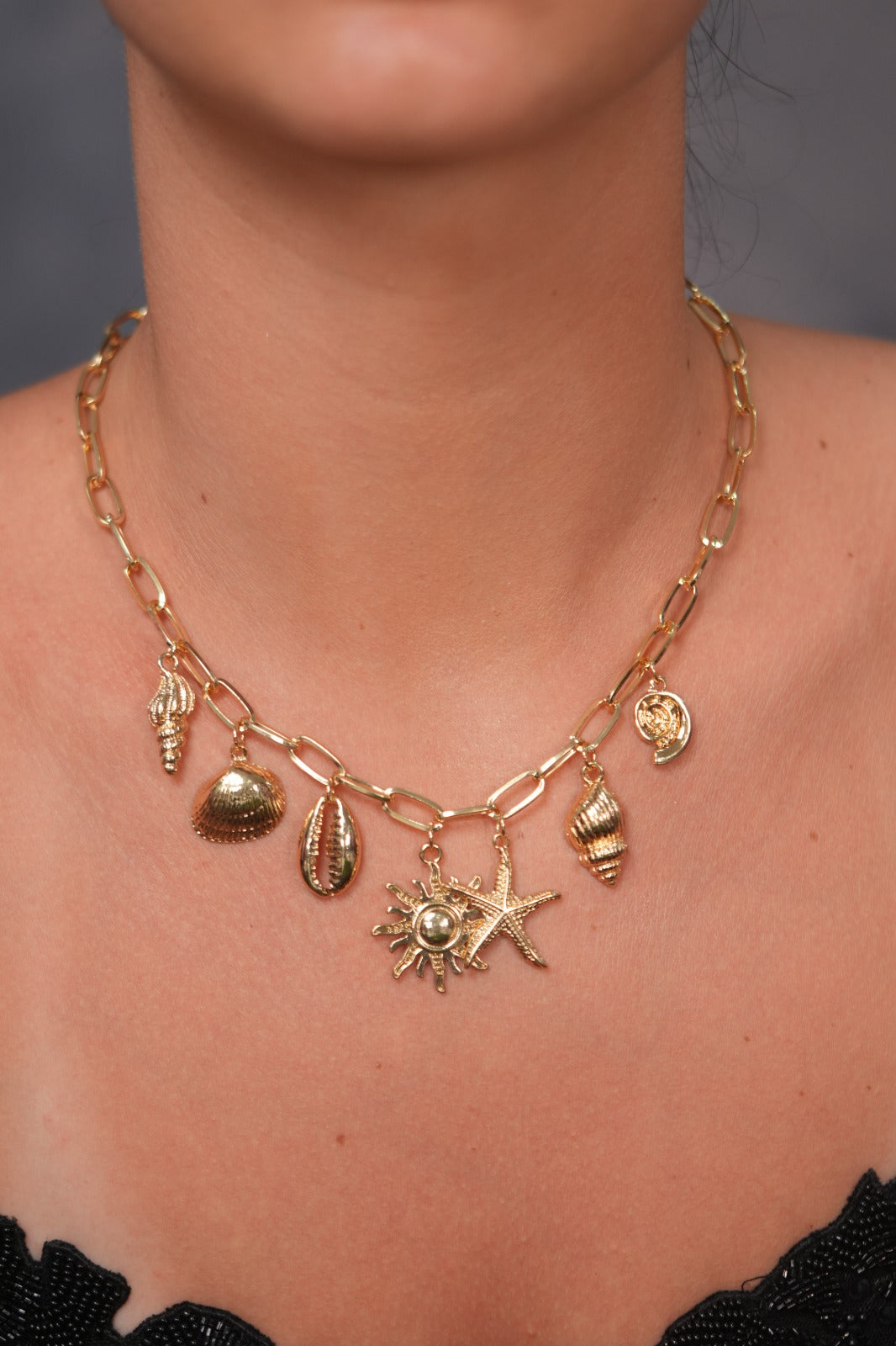Seashell Story Charm Party Wear Western Necklace