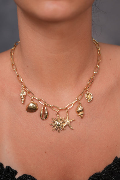 Seashell Story Charm Party Wear Western Necklace