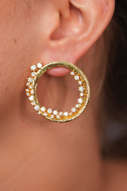 Holiday in Hawaii Diamond Party Wear Gold Western Earrings