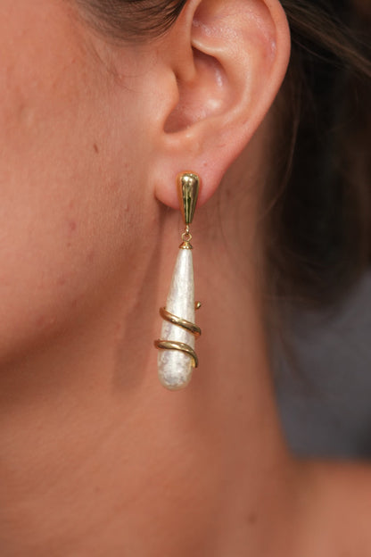 Sea Breeze Baroque Pearl Party Wear Gold Western Earrings