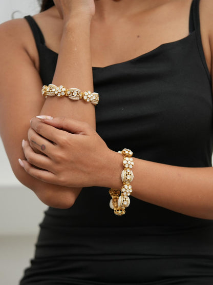 Mini Jayati Moissanite Gajra | Indian Polki Bracelet