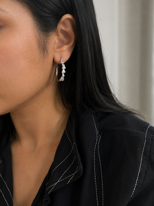 Wing it Girl Diamond Bali Hoops