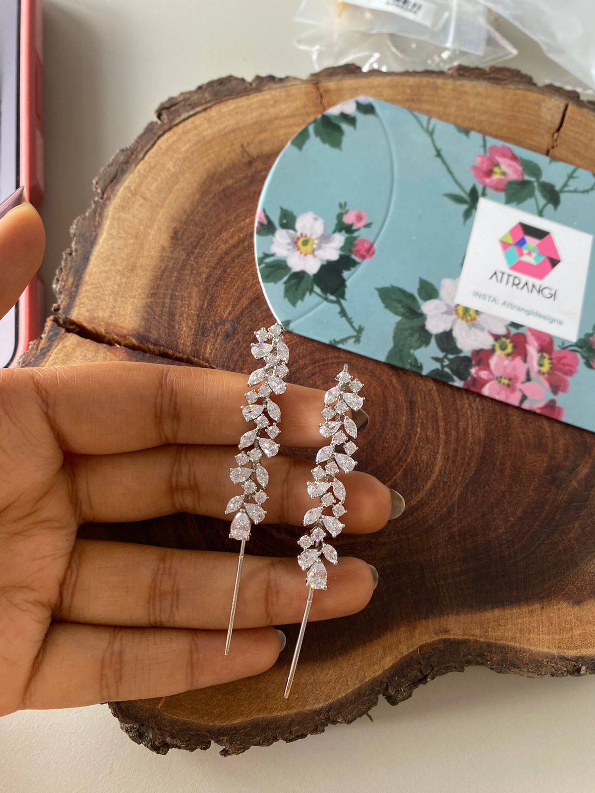 Diamond Sui Dhaaga Designer Cuff Earrings