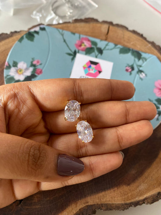 4 carat Oval Classic Diamond Solitaire Earrings