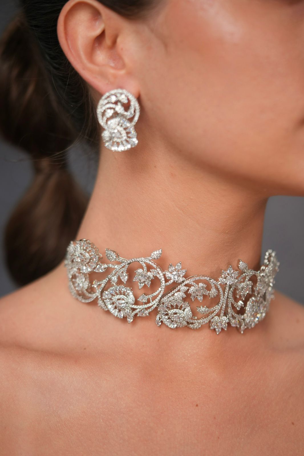 Artsy Daimond Designer Thick Choker Set