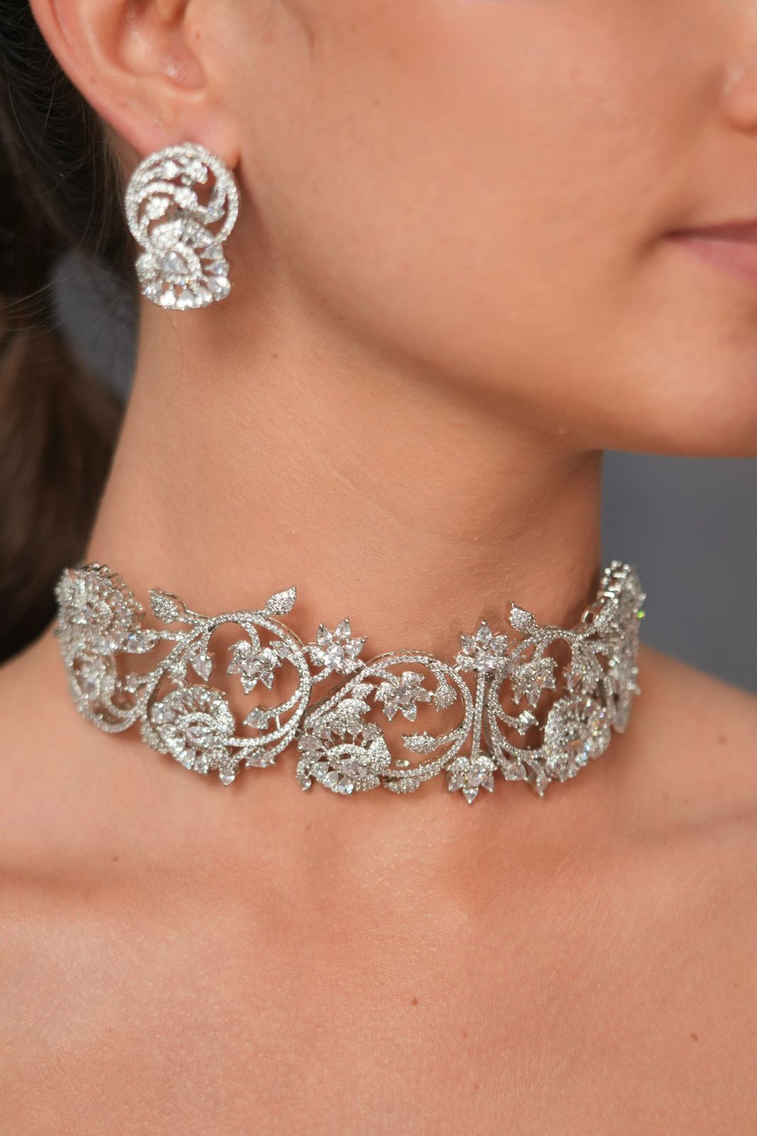 Artsy Daimond Designer Thick Choker Set