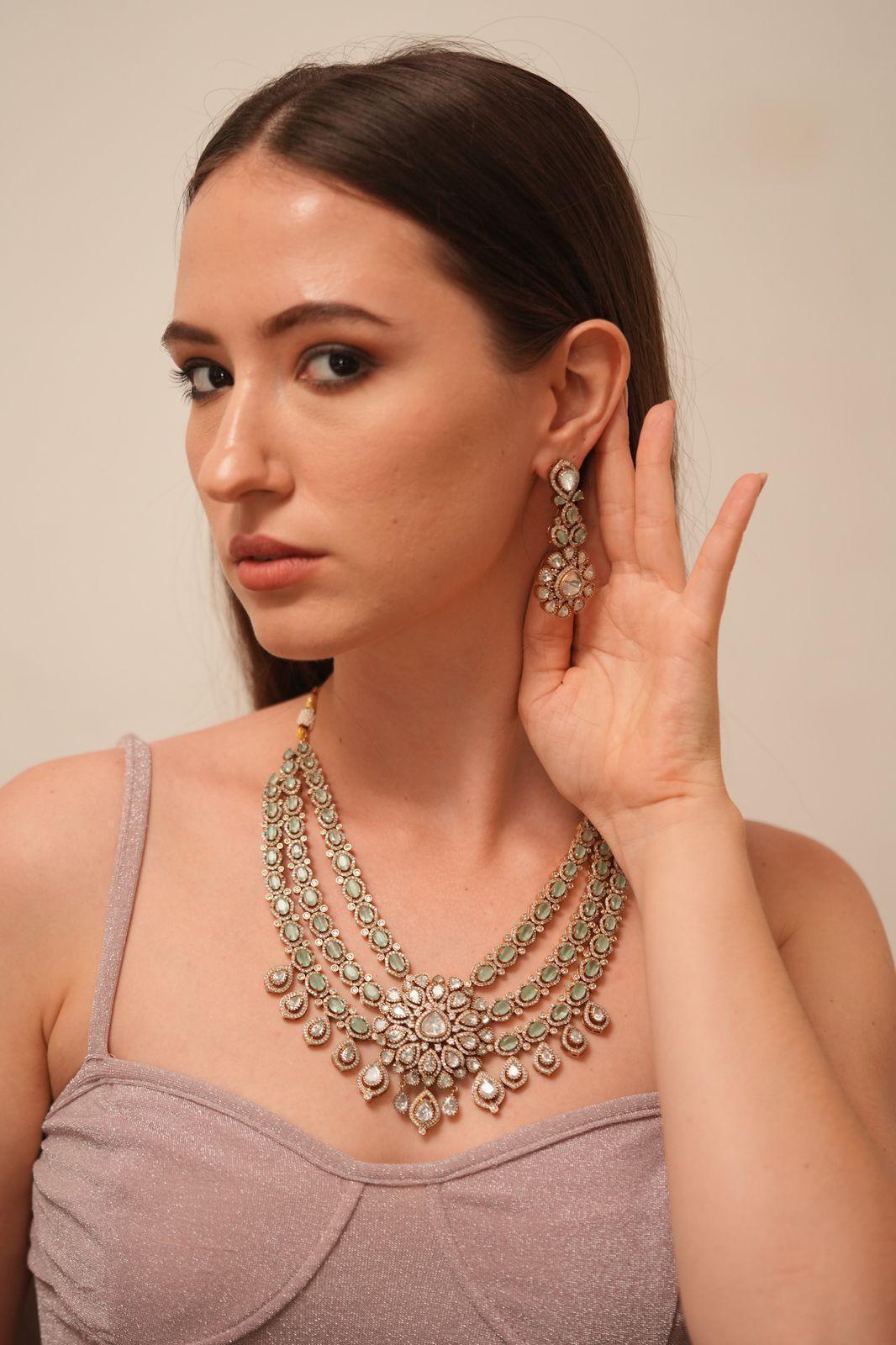 Sarah 3 Layer Polki Necklace