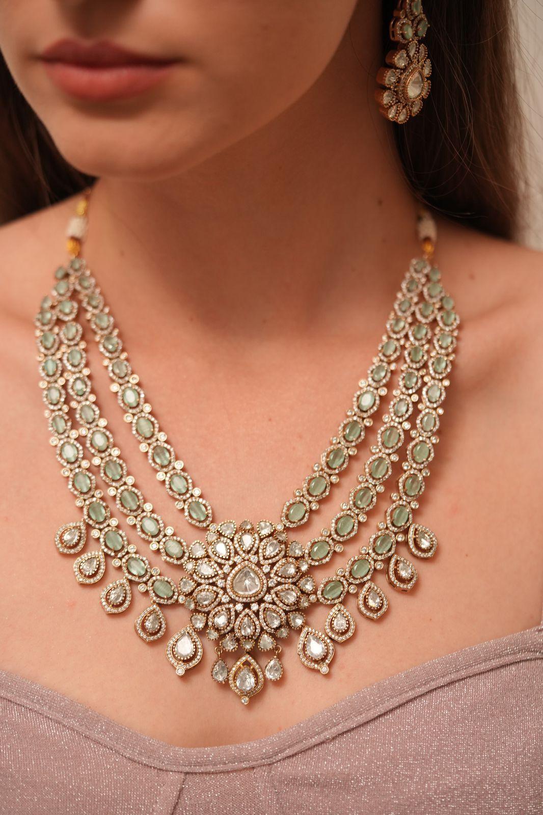 Sarah 3 Layer Polki Necklace