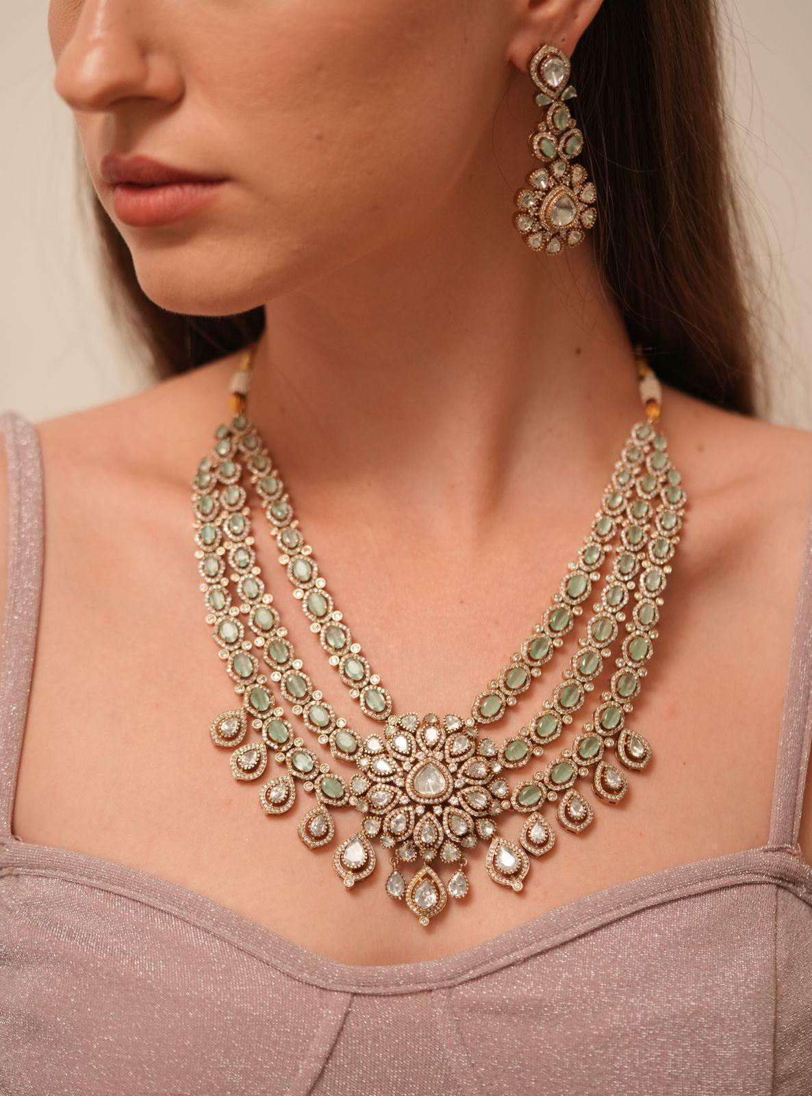 Sarah 3 Layer Polki Necklace
