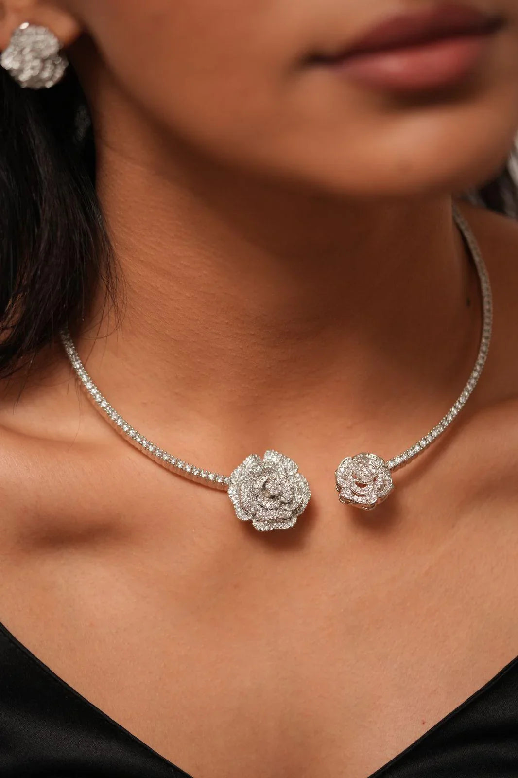 Blooming Rose Diamond Hasli Set |  Flexi