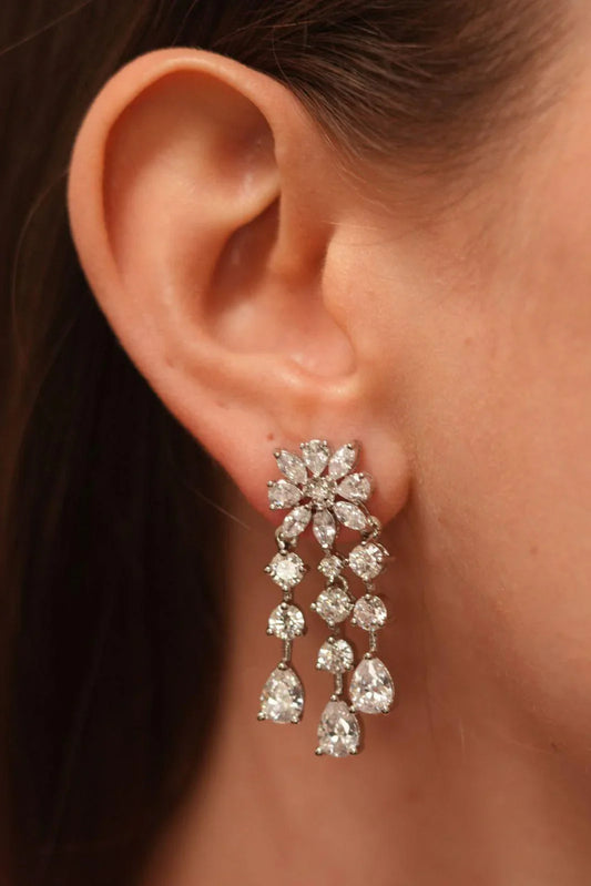 Floral Plethora Mid Sizes Diamond Earrings | Light Sized