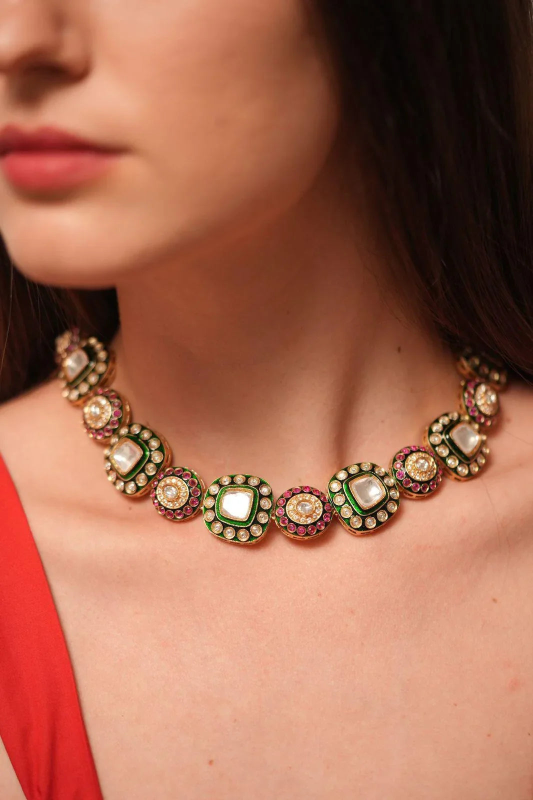 Manikarna Polki And Meenakari Sheeshpatti / Choker