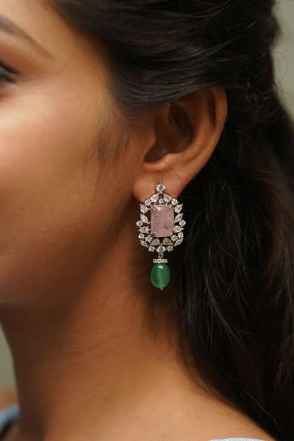 Rose Quartz Mid Sized Earrings