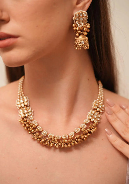 Kunti Gold Polki Necklace Set | Sone Pe Suhaga