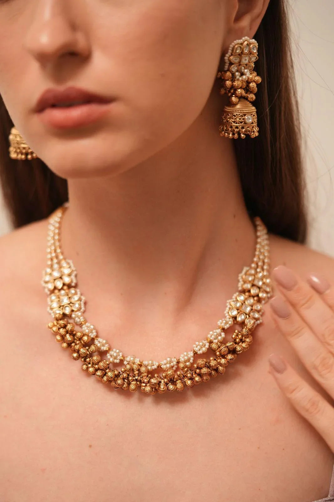 Kunti Gold Polki Necklace Set | Sone Pe Suhaga