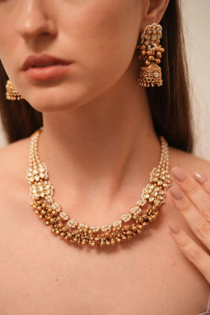 Kunti Gold Polki Necklace Set | Sone Pe Suhaga