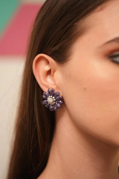 Floral Pea Diana Invisible Setting Diamond Studs