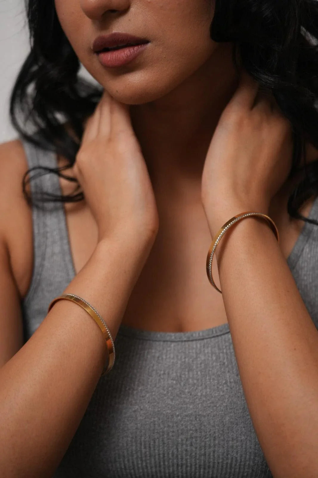 Seeta Diamond Rim | CNC Gold Plated Bangle Set