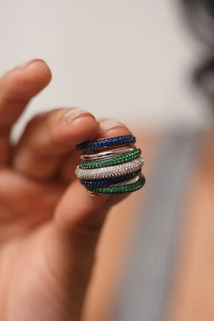 Overlay Sasa Multi Coloured Band Cocktail Diamond Ring