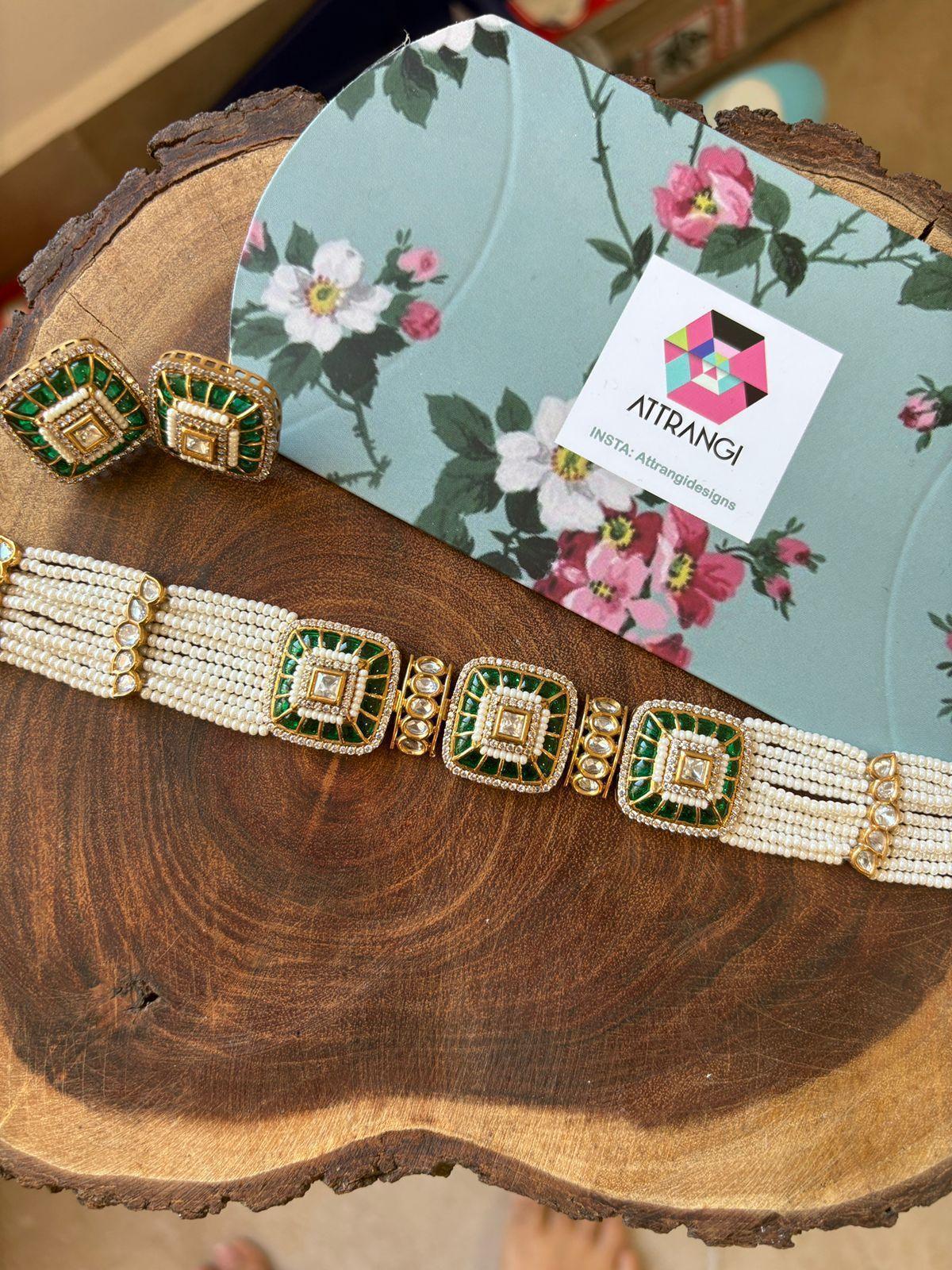 Draupadi Polki And Pearl Choker Set