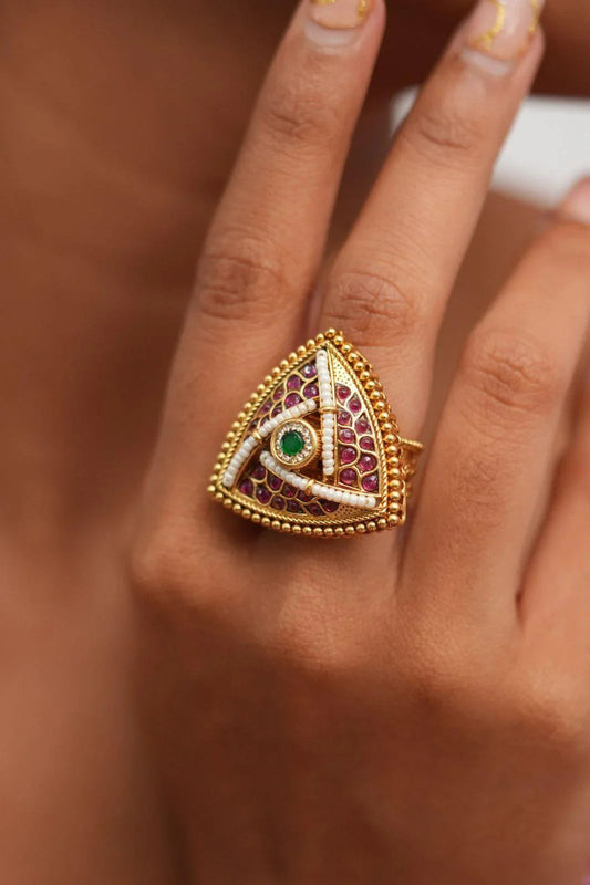 Pahi Gold Indian Ring | Sone pe Suhaga Collection