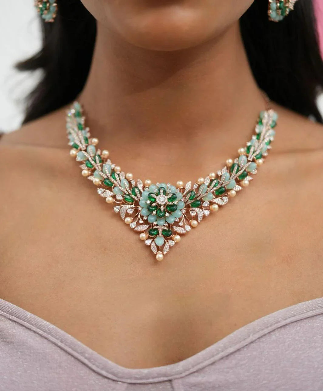 Drizella Diamond Beaded Pastel Necklace Set | Lala Land Collection