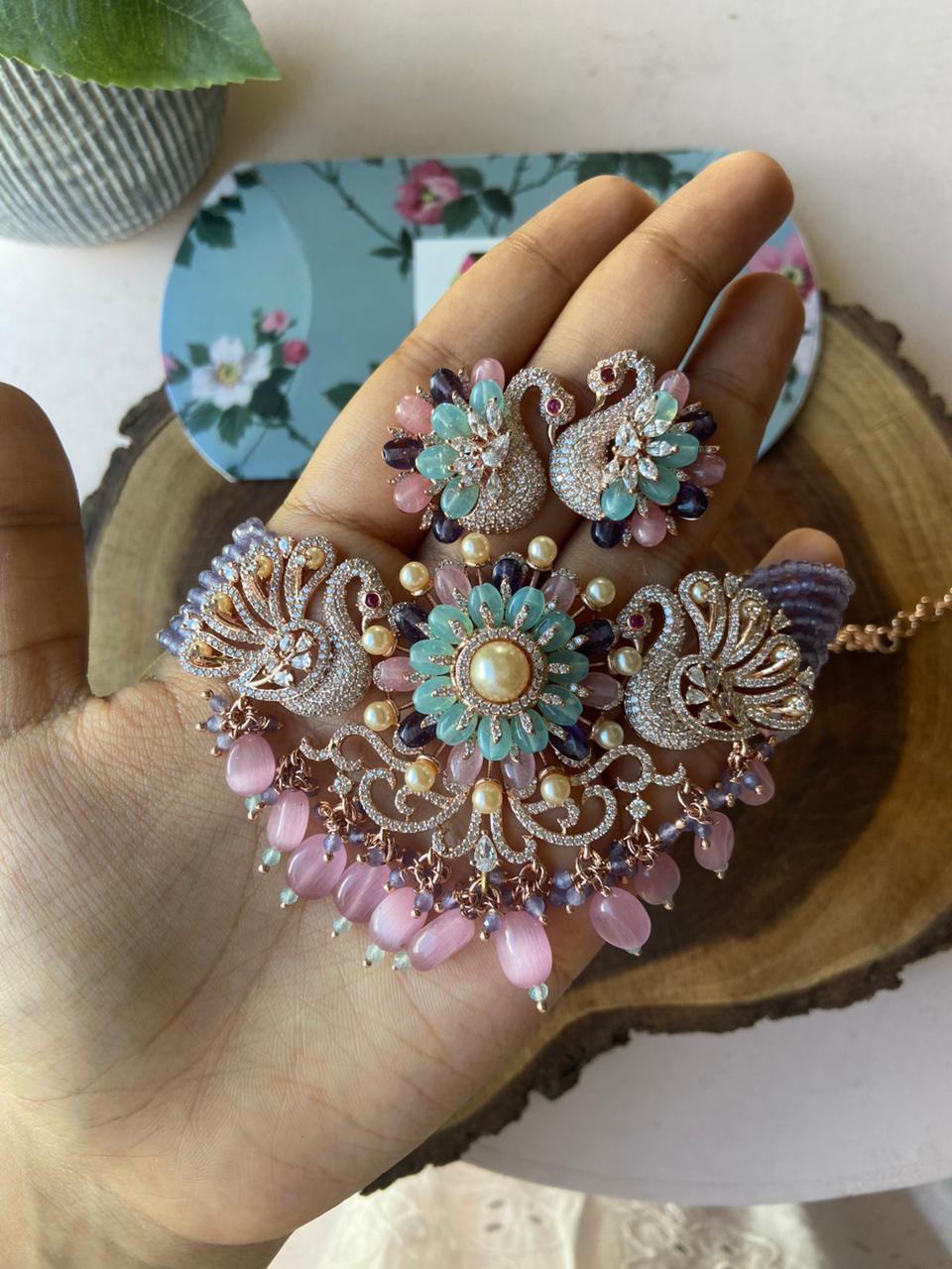 Russell Peacock Pastel Beaded Diamond Set | LaLa Land Collection
