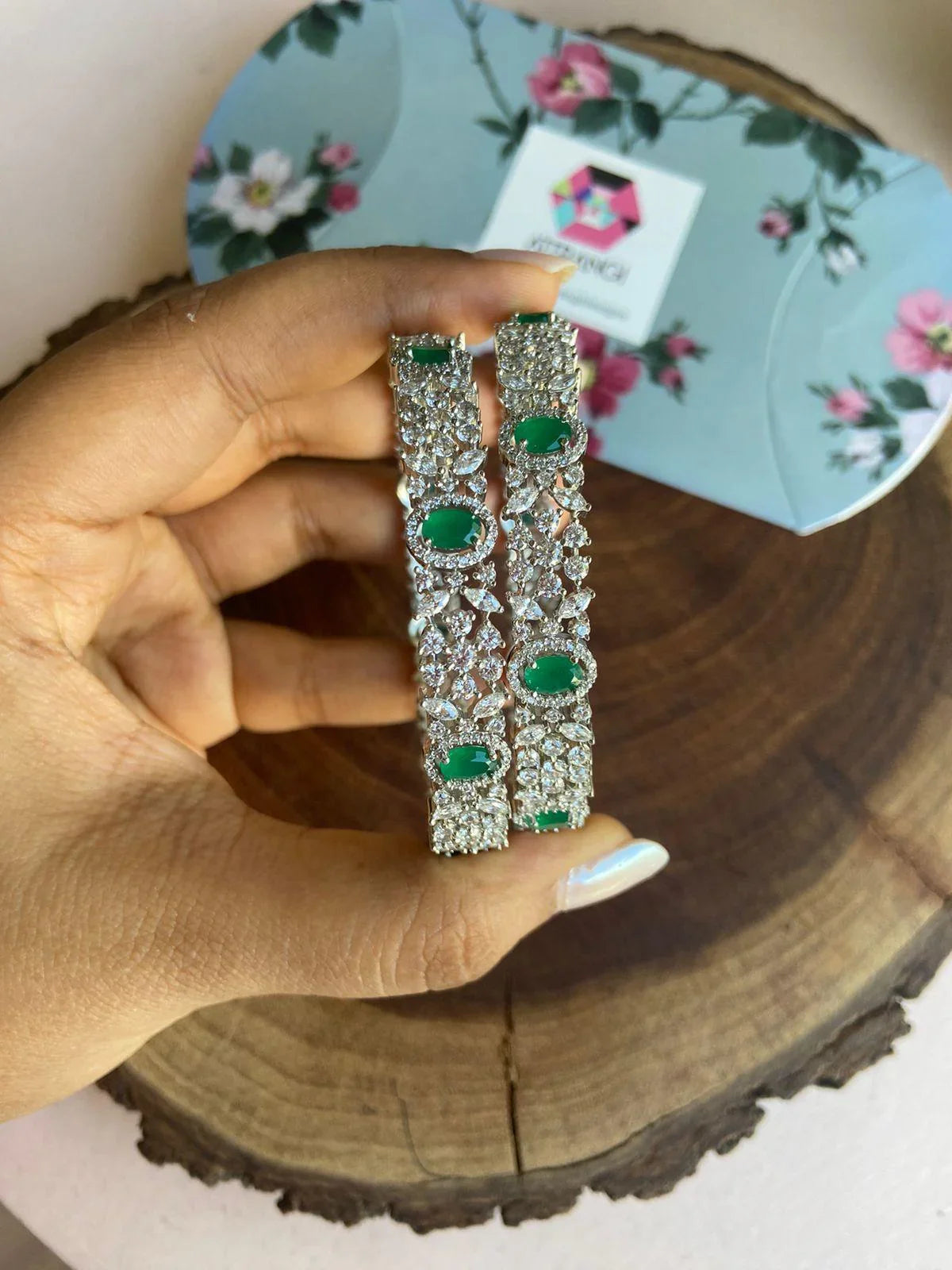Auro Classic Diamond Bangle | Coloured Stones