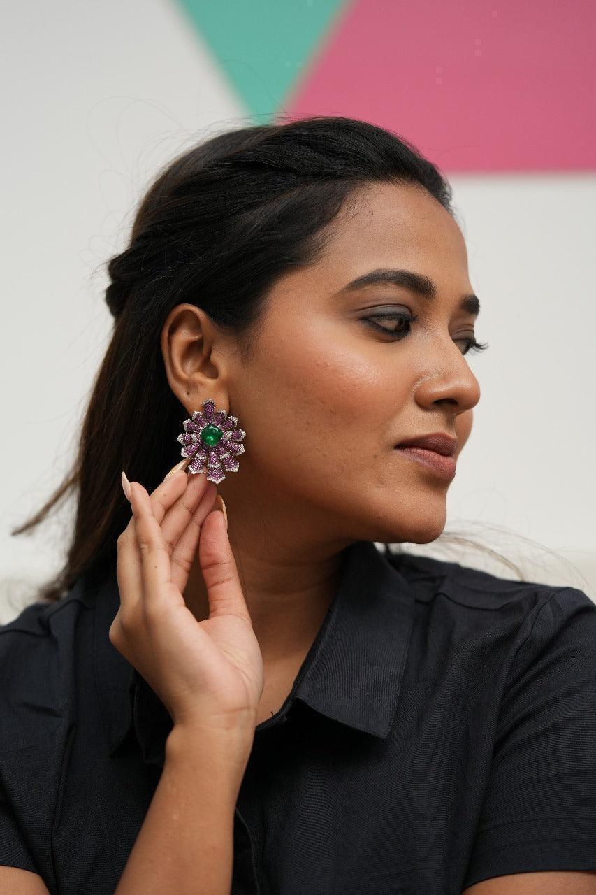 Paisley Oversized Statement Diamond Studs