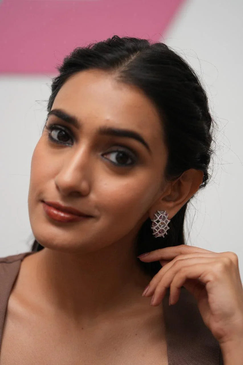 Multi Gemstone Navratna Diamond Studs