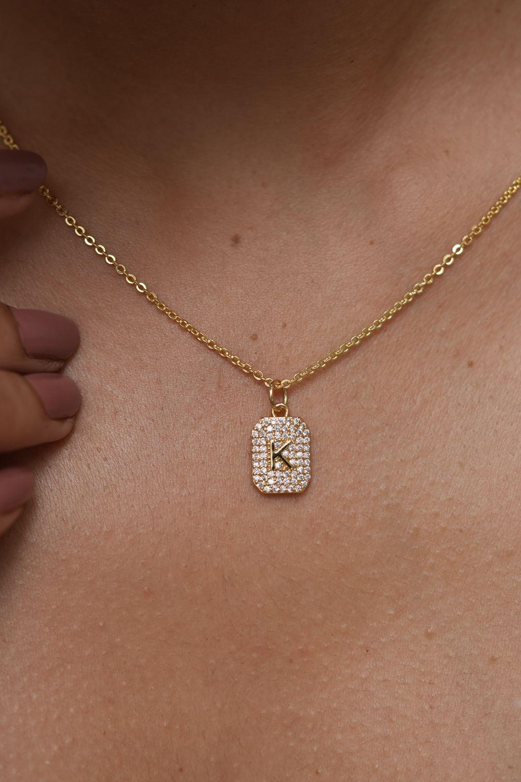 Misu Alphabet Monogram Dainty Daily Wear Pendant  Chain
