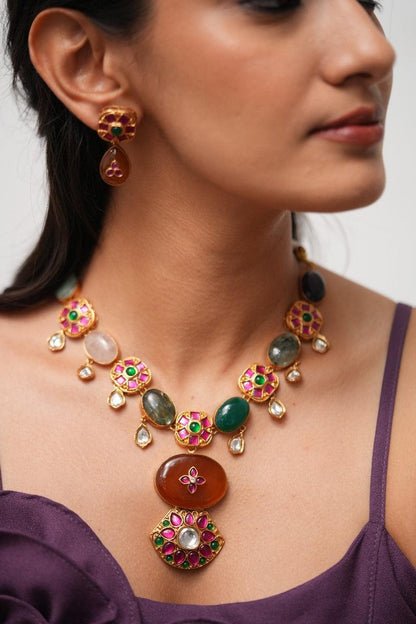 Ritukala Necklace Set | Natural Gemstones