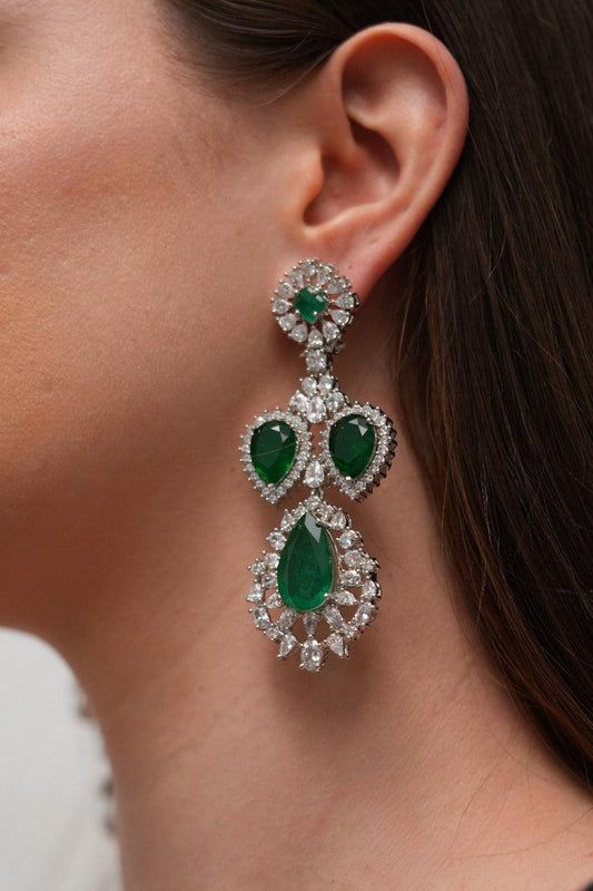Natalie Long Classic Coloured Diamond Dangler Earrings