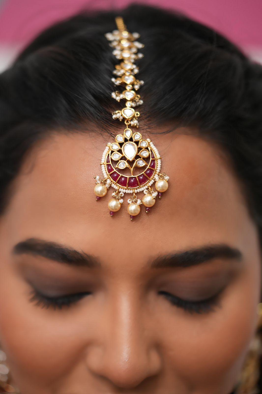 Vishvamitra Bridal Polki Choker Set with Maangtika