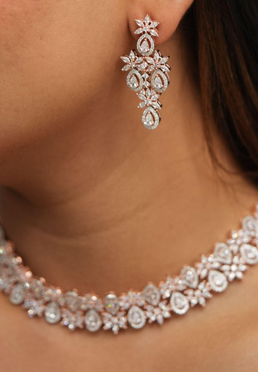 Dorothy Diamond Choker Set with Mid Sized Earrings