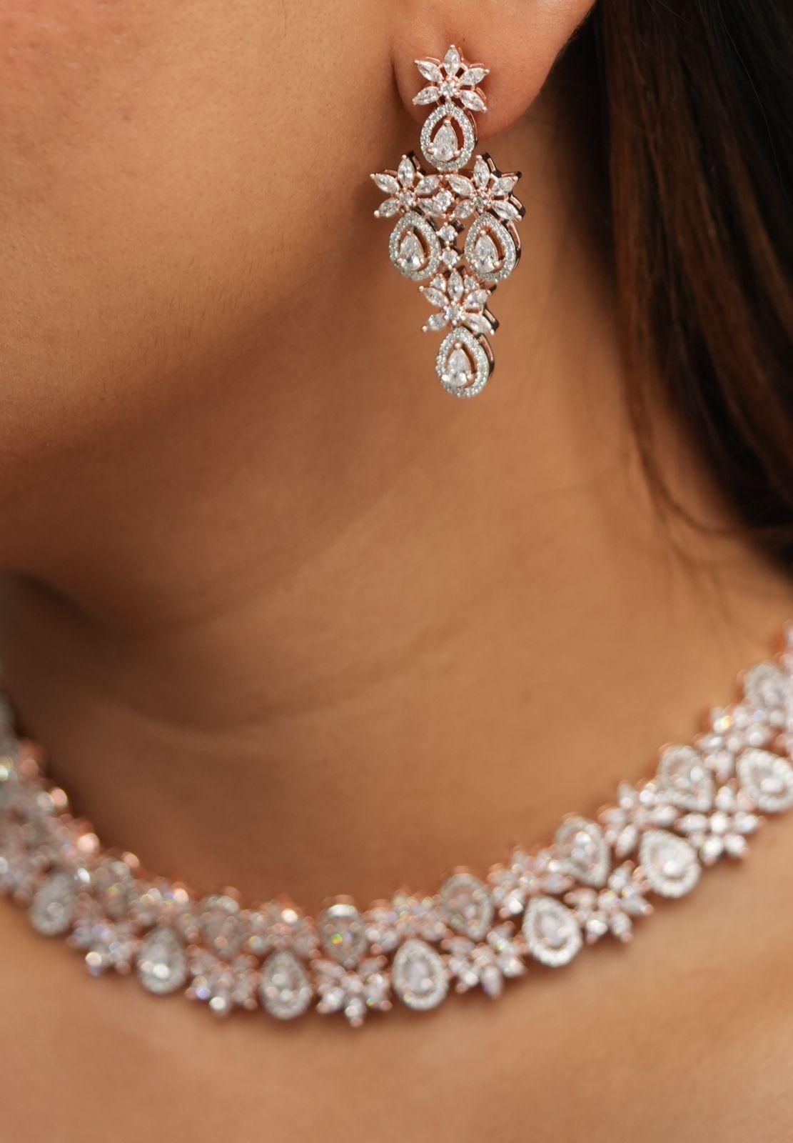 Dorothy Diamond Choker Set with Mid Sized Earrings