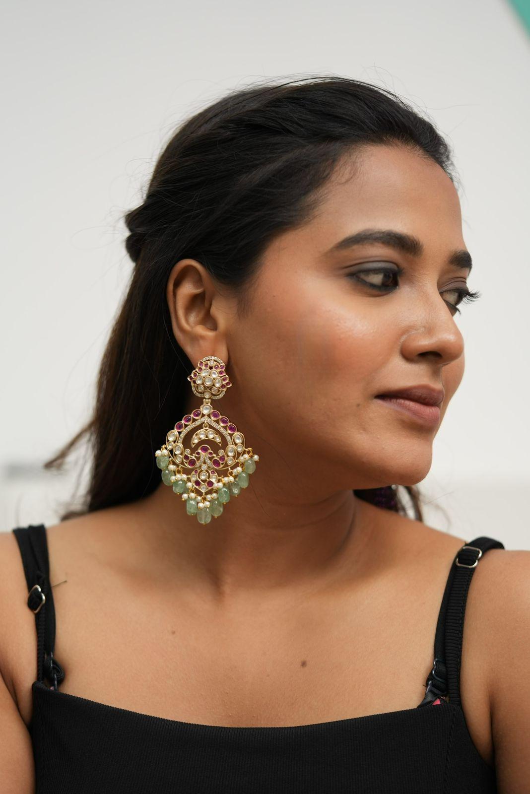 Dramatic Jayshree Indian Chandbali Earrings