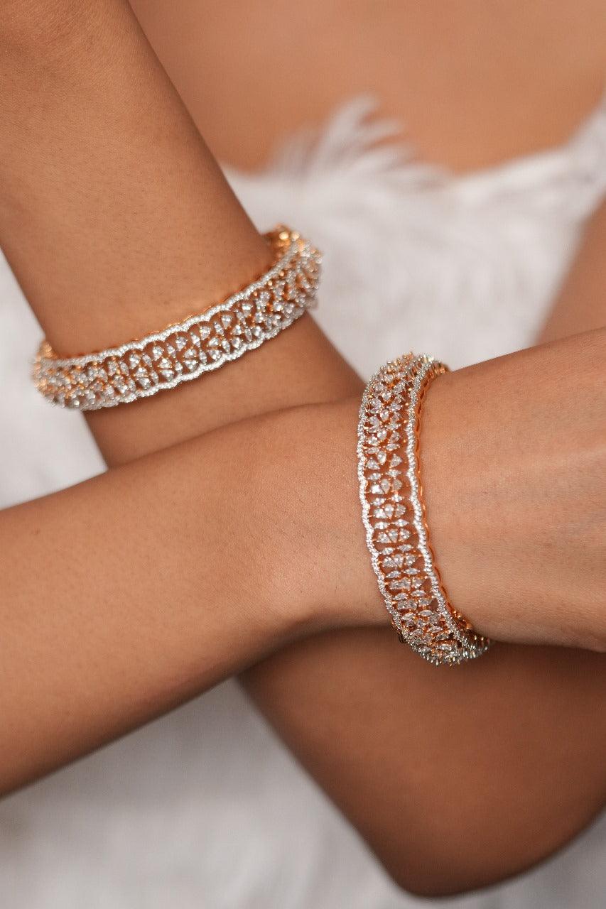 Hailey Thick Openable Diamond  Bangles