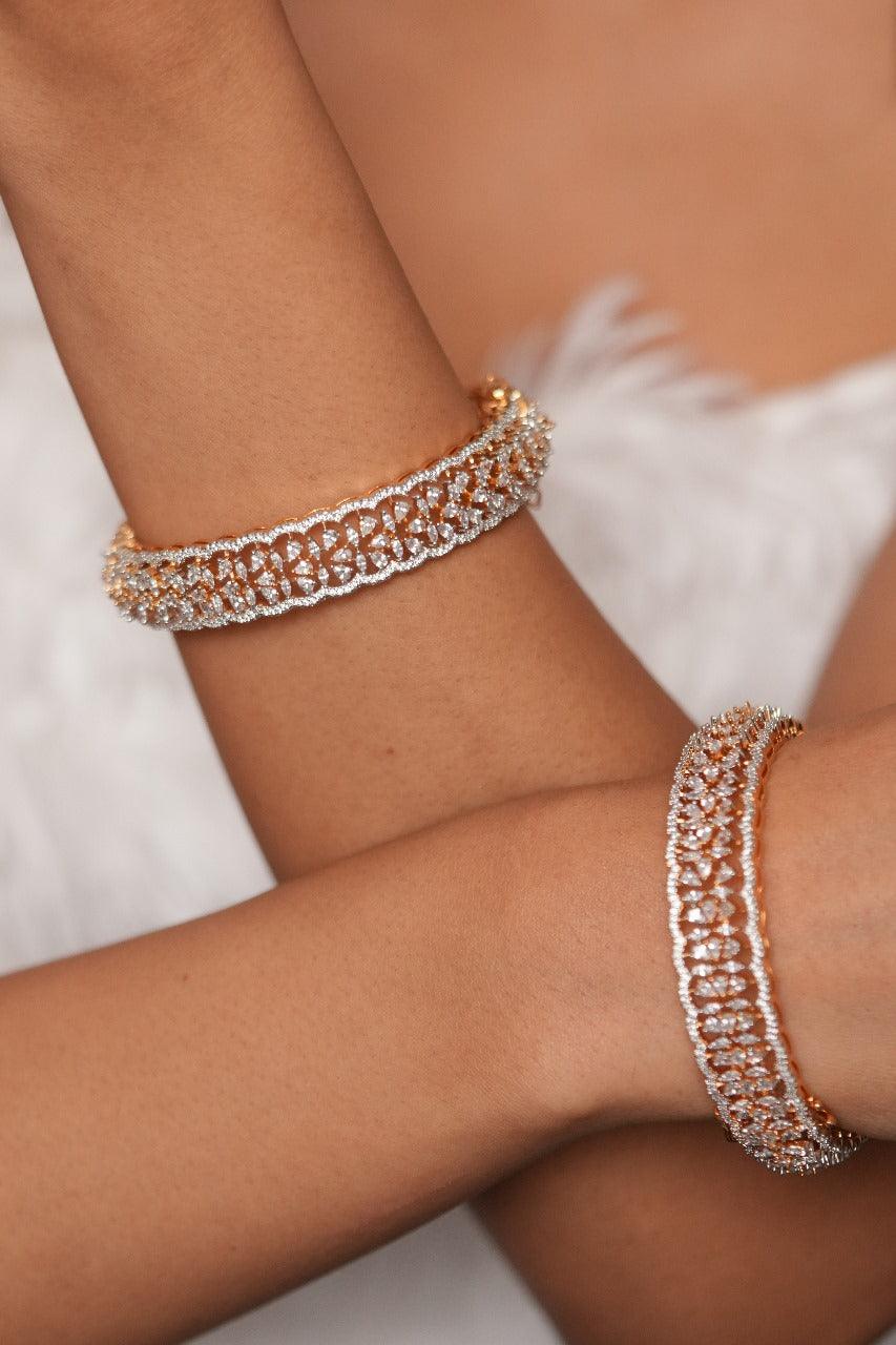 Hailey Thick Openable Diamond  Bangles