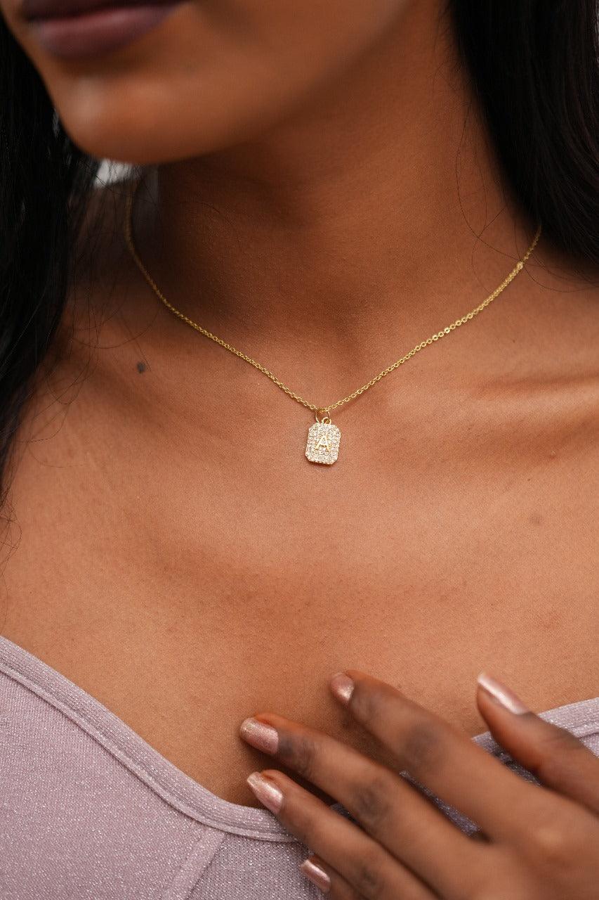 Misu Alphabet Monogram Dainty Daily Wear Pendant  Chain