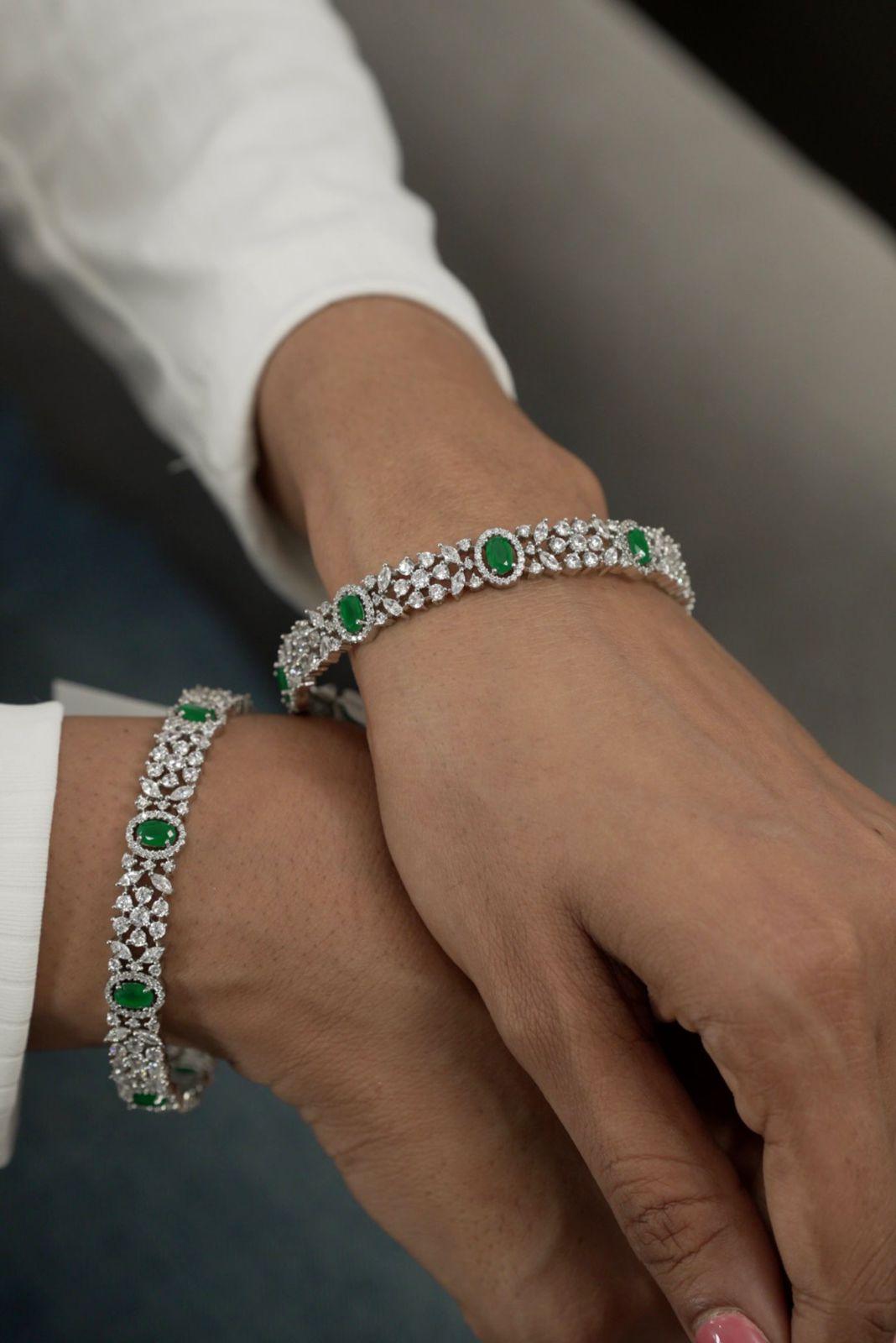 Auro Classic Diamond Bangle | Coloured Stones