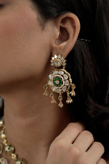 Ruchita 2 Line Polki Mint Moissanite Heavy Set