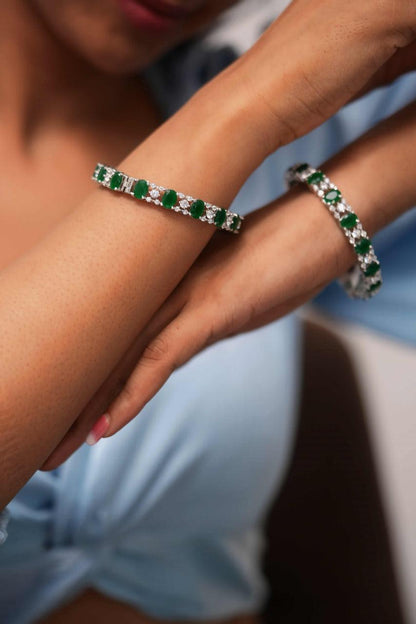 Aahana Diamond Bangles With Coloured Crystals