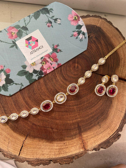 Simar Uncut Diamond Choker Set
