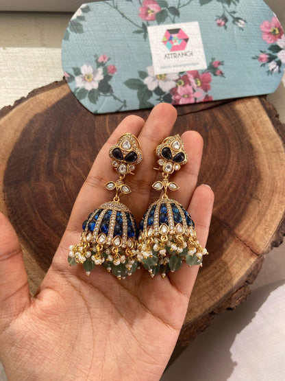 Banarasi Polki Statement Indian Jhumka